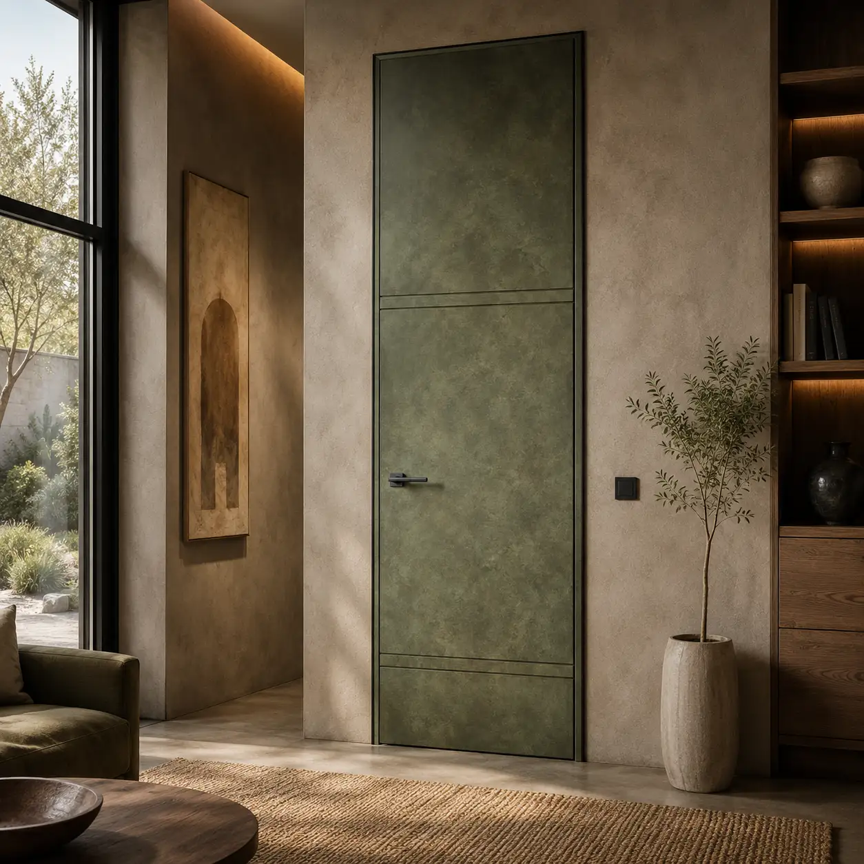 Aurum Puertas puerta especial con acabados en tonos verdes · Diseño catálogo Munich