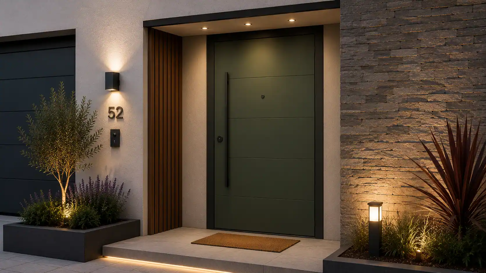 Aurum puertas puerta acorazada verde oliva exterior
