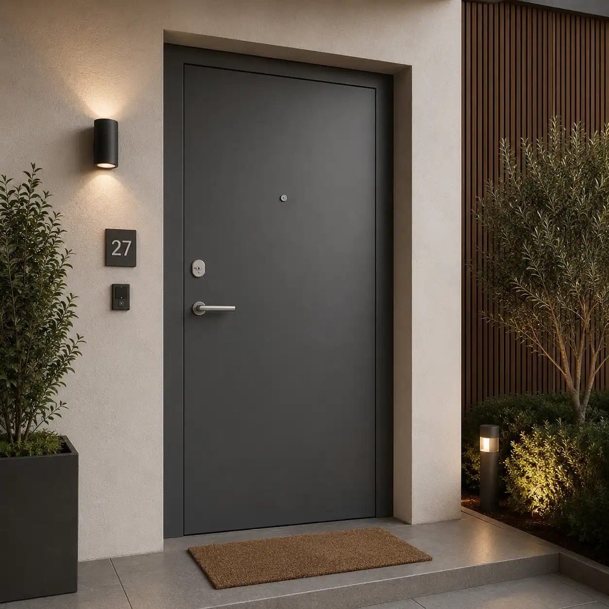 Aurum puertas puerta blindada desde fuera gris