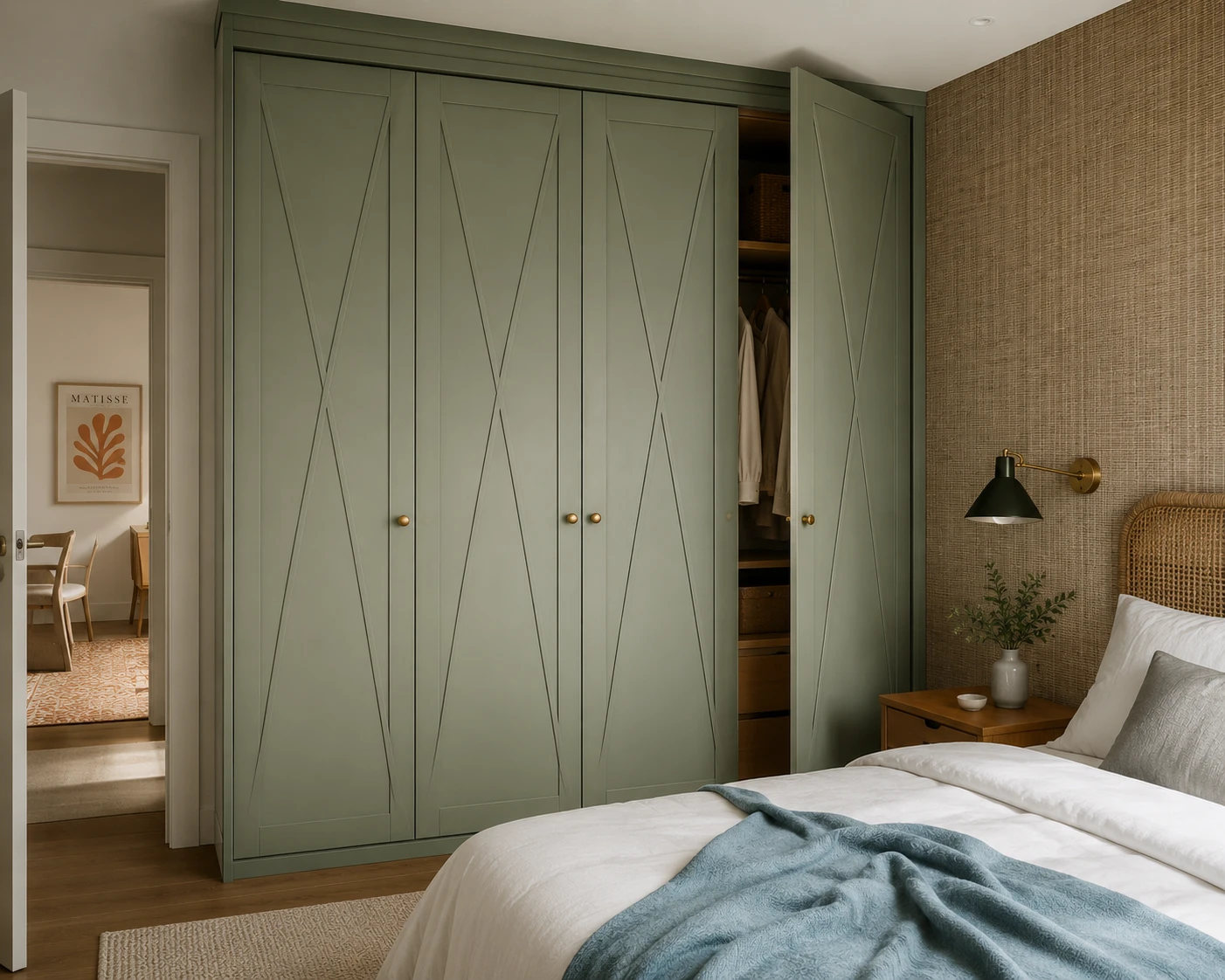 Aurum Puertas puerta armario abatible verde pastel · Diseño catálogo Aspas