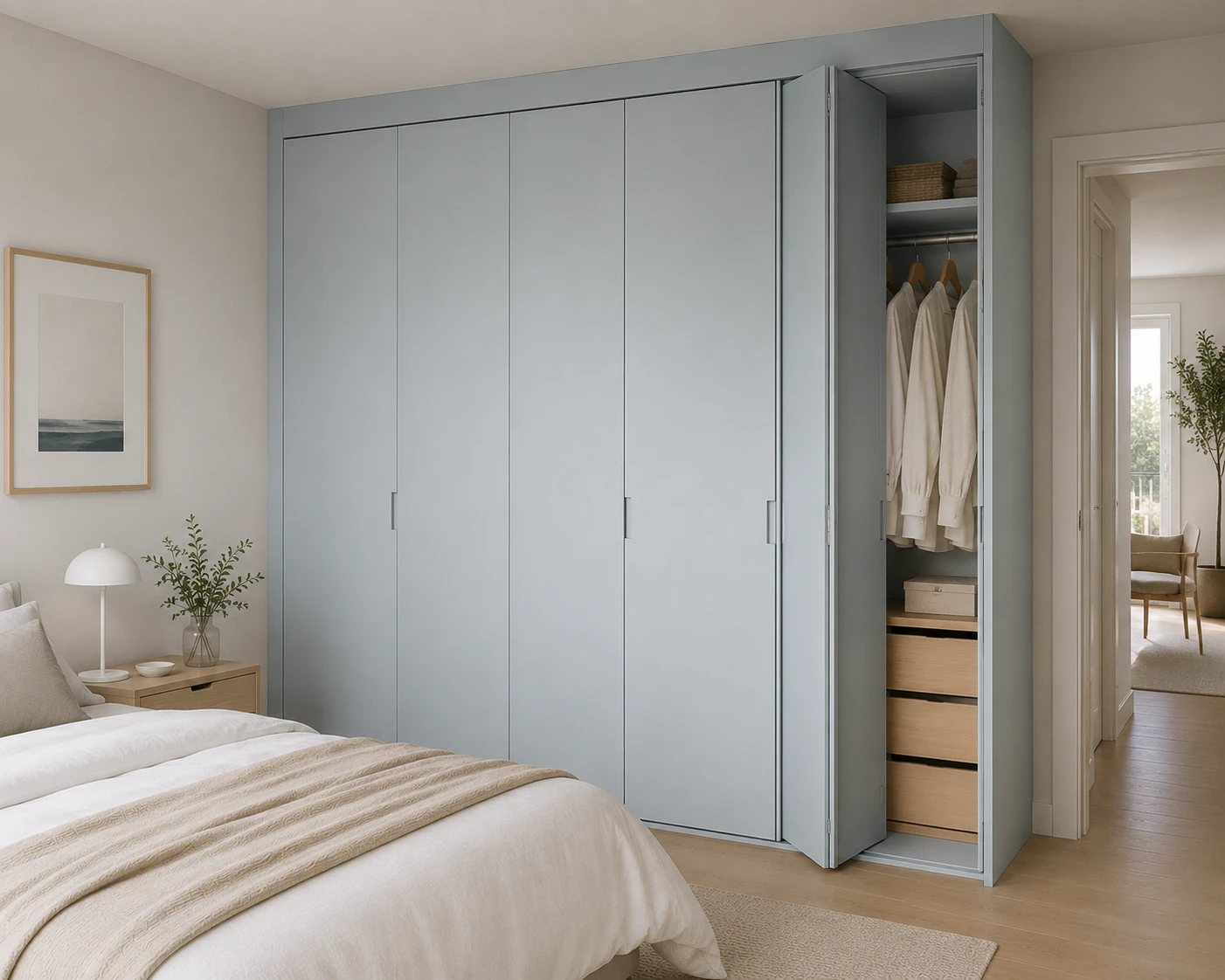 Aurum Puertas puerta armario plegable azul pastel 