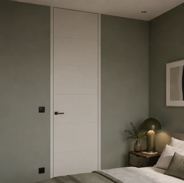 Aurum Puertas puerta de suelo a techo dormitorio blanco · Diseño catálogo Atenas