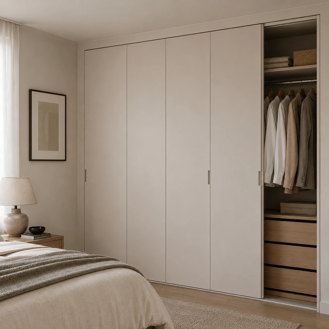 Aurum Puertas puerta armario coplanar blanco roto · Diseño Liso