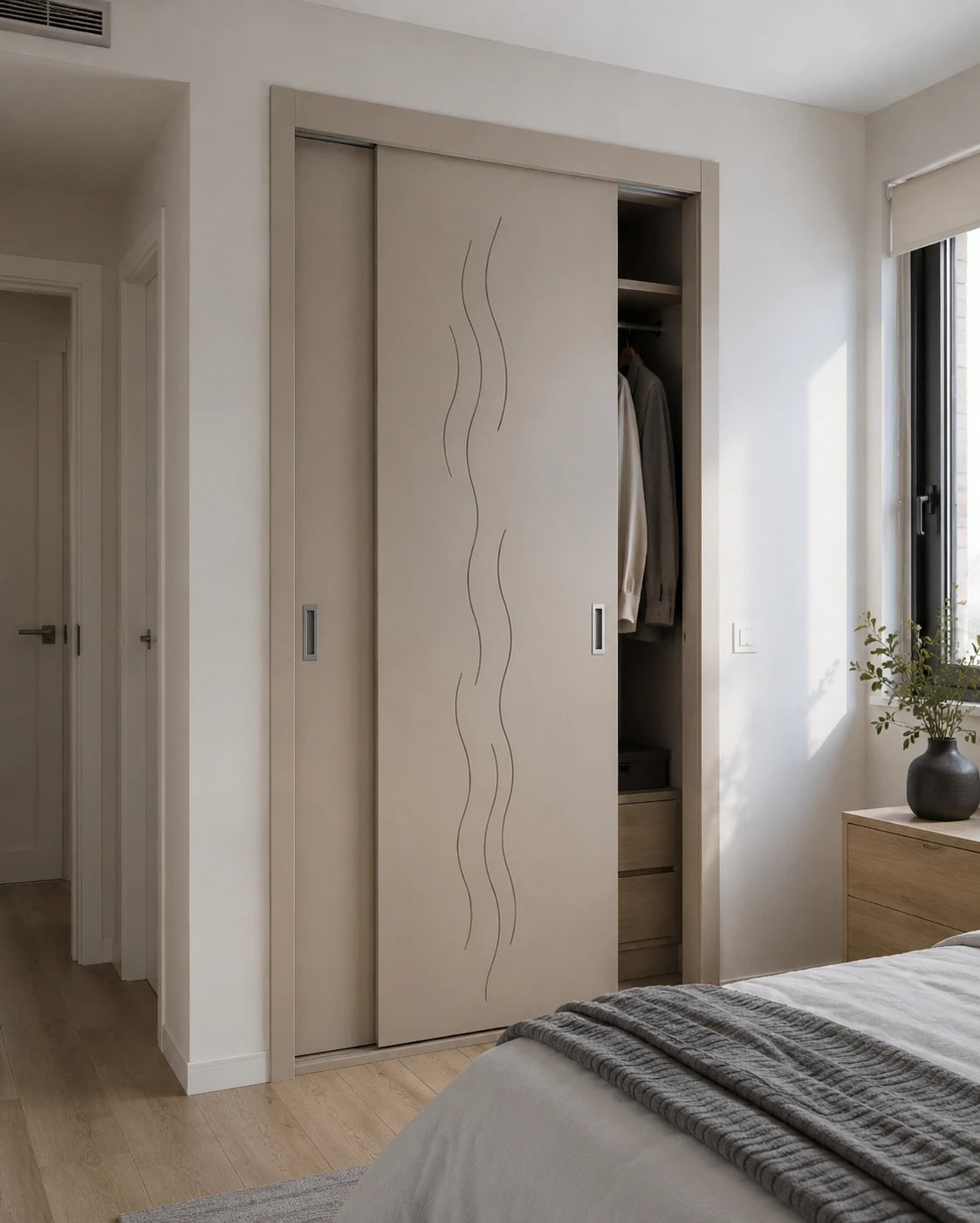 Aurum Puertas puerta corredera armario beige · Diseño catálogo Ibiza