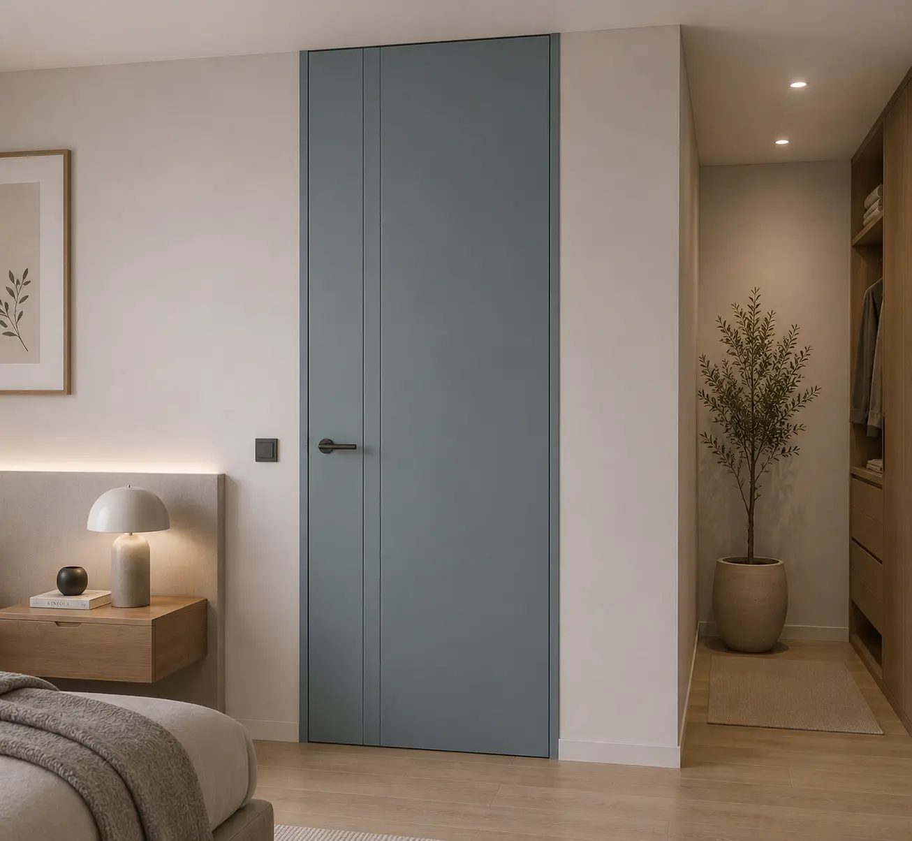 Aurum Puertas puerta de suelo a techo azul · Diseño catálogo Berlín